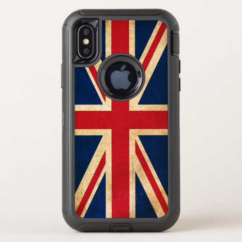 Old Vintage Grunge United Kingdom Flag Union Jack OtterBox Defender iPhone X Case