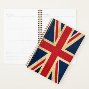 Old Vintage Grunge United Kingdom Flag Union Jack Planner