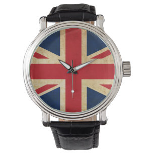 Old Vintage Grunge United Kingdom Flag Union Jack Watch