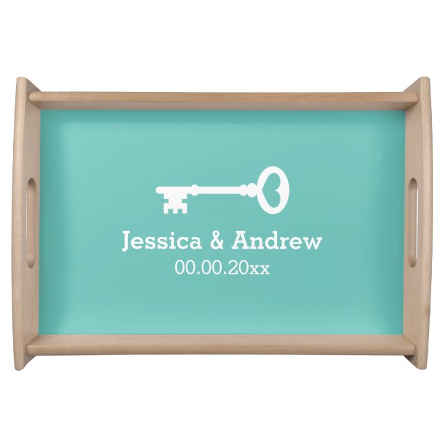 Old vintage key housewarming party serving tray (Front)