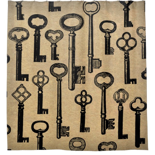 Old Vintage Keys Shower Curtain (Front)