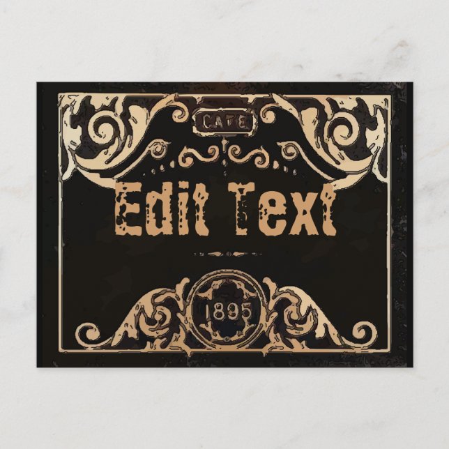 Old Vintage Label Edit Text Card (Front)
