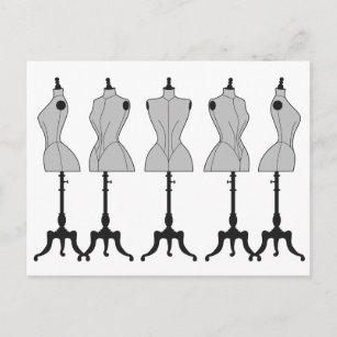 Black White Paris Fashion Mannequin Postcard