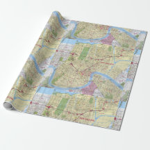 Old Vintage Map of New Orleans Wrapping Paper