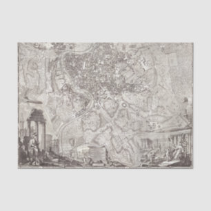 Old Vintage Map of Rome Great City Tissue Paper