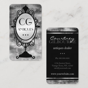 Old Vintage Mirror Antiques Dealer Business Cards