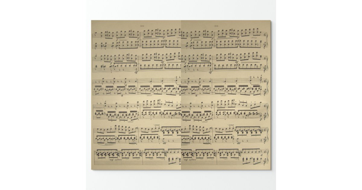 Old vintage Music Sheet Wrapping Paper | Zazzle