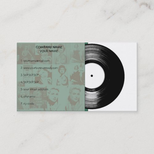 Old Vintage Music Vinyl Business Cards