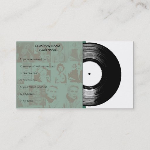 Customizable Old Vintage Music Vinyl Business Cards
