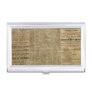 Old Vintage Newspaper Business Card Holder