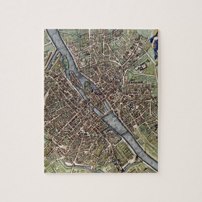 Old Vintage Paris Map shabbychic Jigsaw Puzzle (Vertical)
