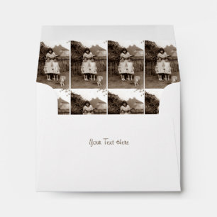 Old vintage photo of identical twins envelope