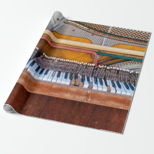 Old vintage piano with the lid off. A dilapidated Wrapping Paper