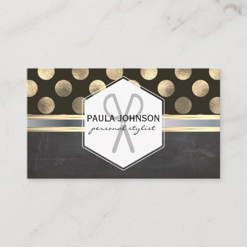 Old Vintage Polka Dots Chalk Board Stylist Business Card