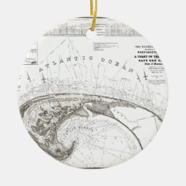 Old Vintage Provincetown Cape Cod Map Ceramic Ornament