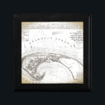 Old Vintage Provincetown Cape Cod Map Gift Box<br><div class="desc">1833 Map of Provincetown, Truro Massachusetts The early days of the outer cape, ptown and truro... before the railroad, summer beach houses and National Seashores. This is a beautifully restored Chart of the Provincetown and Truro "Townships" This Sea Coast map includes famous landmarks on Cape Cod Harbor: Race Point, Long...</div>