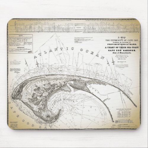 Old Vintage Provincetown Cape Cod Map Mouse Pad
