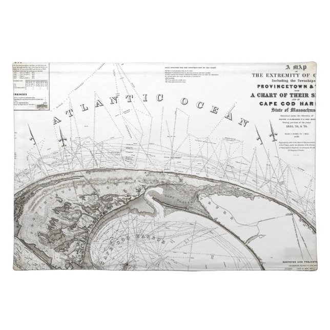 Old Vintage Provincetown Cape Cod Map Placemat (Front)