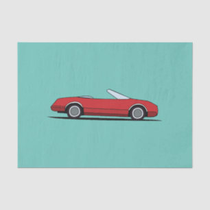 Old Vintage Red Car Birthday Tissue Paper