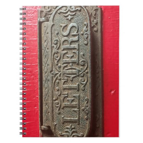 Old Vintage Red Door Letter Mail Slot Notebook