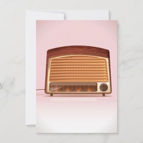 Old vintage retro Radio planyer Invitation