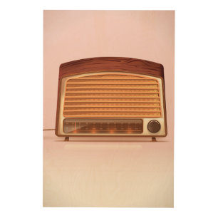 Old vintage retro Radio planyer Wood Wall Decor