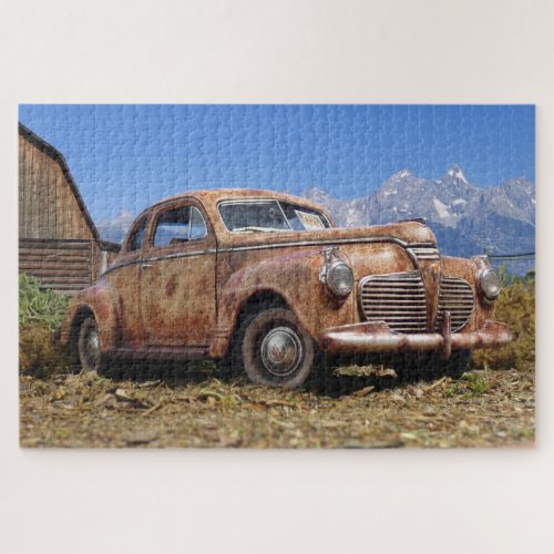 Old Vintage Rusty Barn Find Car Automobile Jigsaw Puzzle