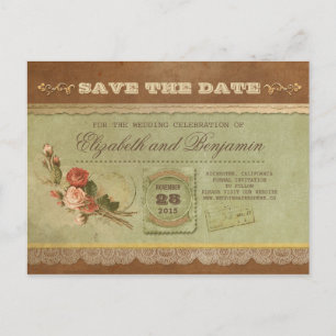 Old vintage save the date tickets - postcards