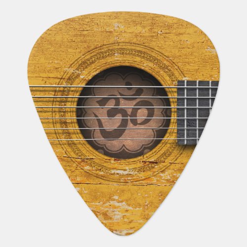 Old Vintage Spiritual Guitar with Om Symbol Guitar Pick