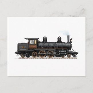 Old Vintage Steam Locomotive Postcard