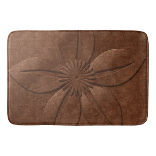 Copper Bath Mats Rugs Zazzle Old Vintage Style Copper Textured Flower Bathroom Mat
