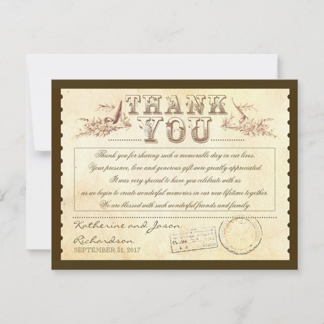 old vintage thank you tickets - cards (Front)
