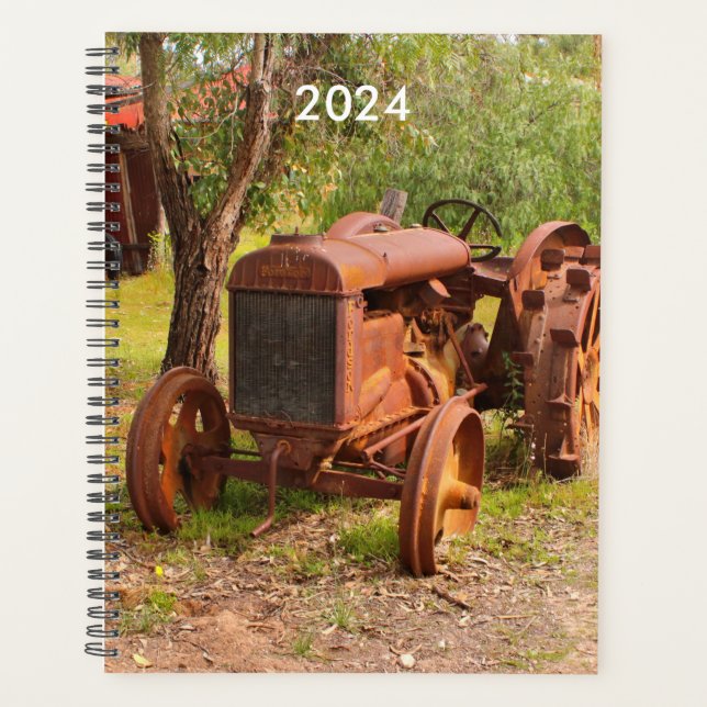 Old vintage tractor, Australia, year planner 2024 (Front)
