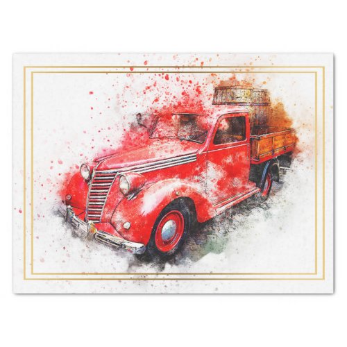 Old Vintage Truck Decoupage Tissue Paper