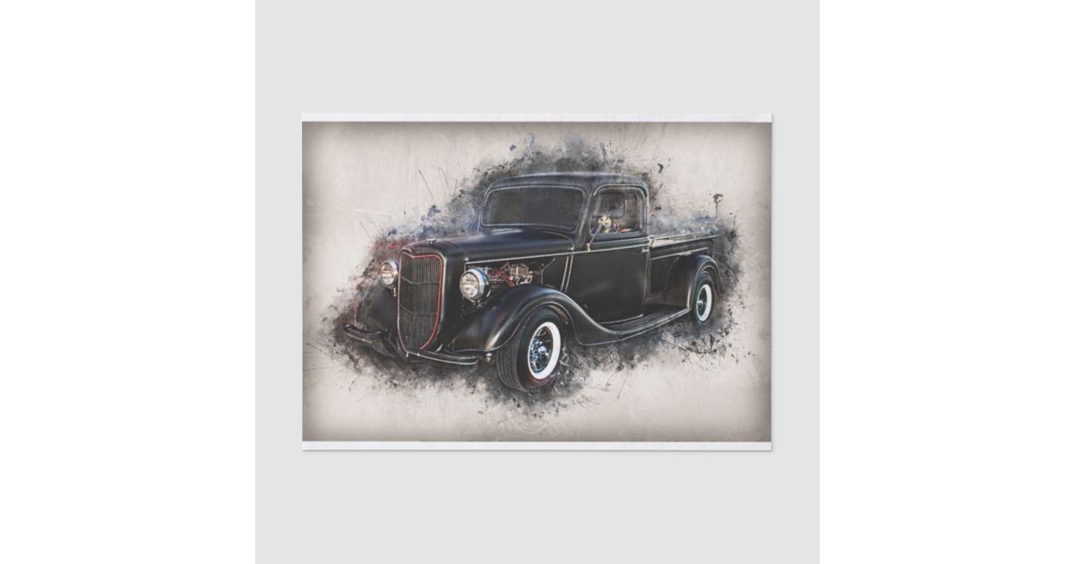 Old Vintage Truck Decoupage Tissue Paper | Zazzle