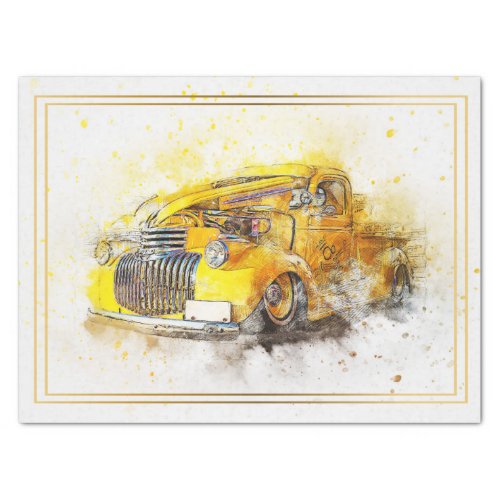 Old Vintage Truck Decoupage Tissue Paper