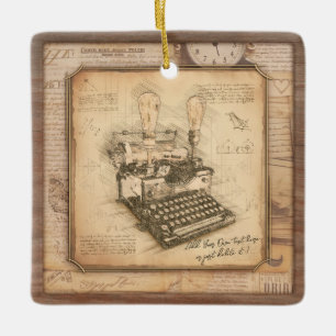 Old Vintage Typewriter. Author / Writer Gift Ceramic Ornament