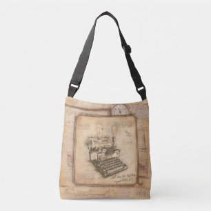 Old Vintage Typewriter. Author / Writer Gift Crossbody Bag
