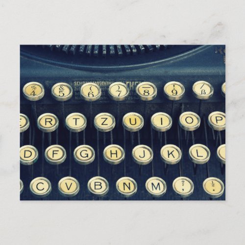 Old Vintage Typewriter Keyboard Keys Postcard