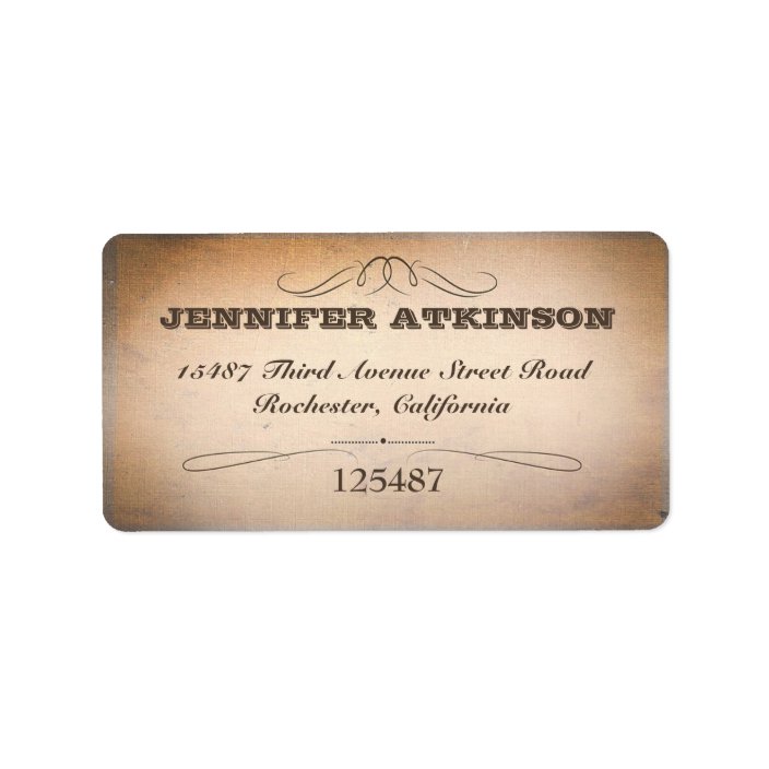 old vintage typography style address labels