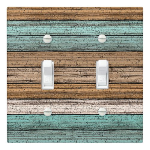 Old Vintage Weathered Wooden Planks Pattern Light Switch Cover