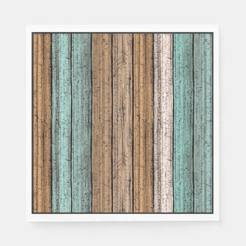 Old Vintage Weathered Wooden Planks Pattern Napkins