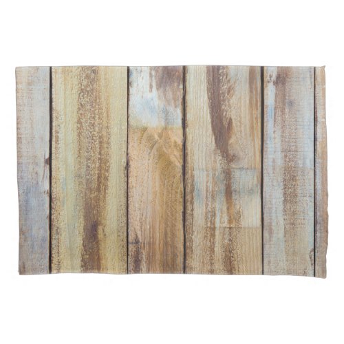 Old Vintage Weathered Wooden Planks Pattern Pillow Case