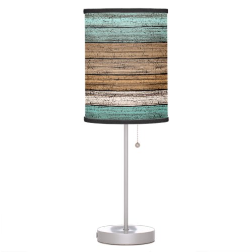 Old Vintage Weathered Wooden Planks Pattern Table Lamp