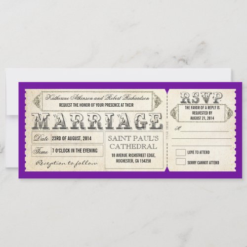 old vintage wedding invitations - tickets &amp; RSVP