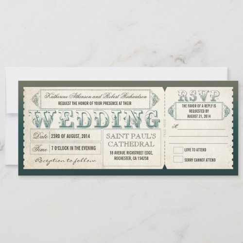 old vintage wedding invitations - tickets &amp; RSVP