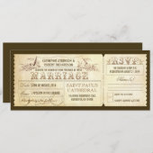 old vintage wedding invitations - tickets & RSVP (Front/Back)