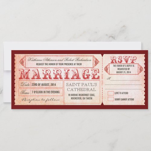 old vintage wedding invitations - tickets &amp; RSVP