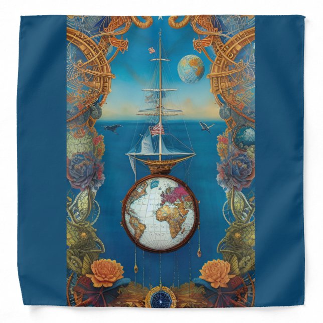 Old vintage World map by CallisC Bandana (Front)