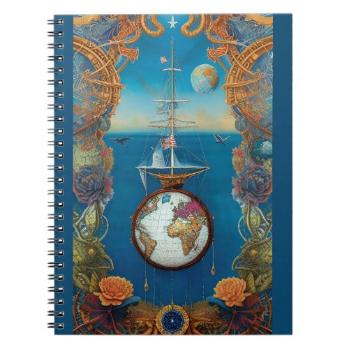 Old vintage World map by CallisC Notebook